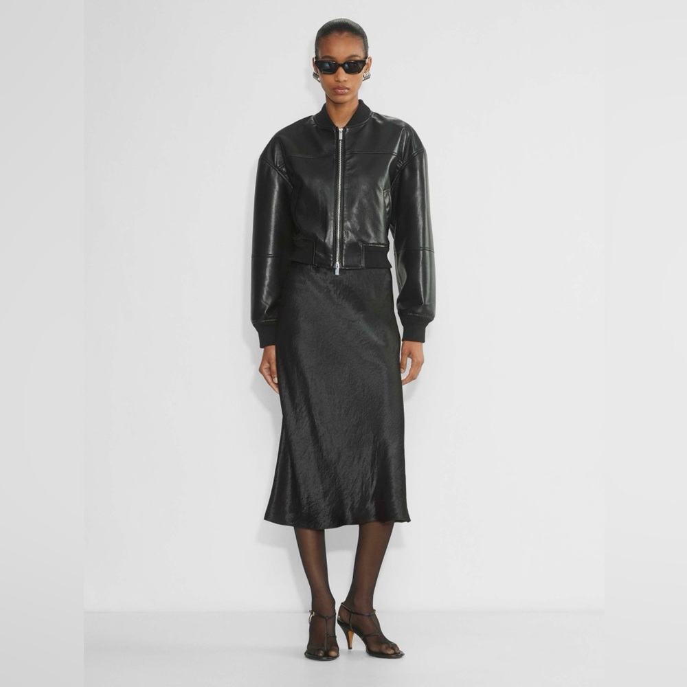 Babaton Slip Satin Midi Skirt